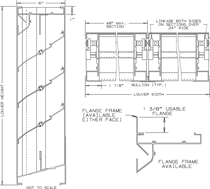 A655A Louver and Optional Flange Measurements